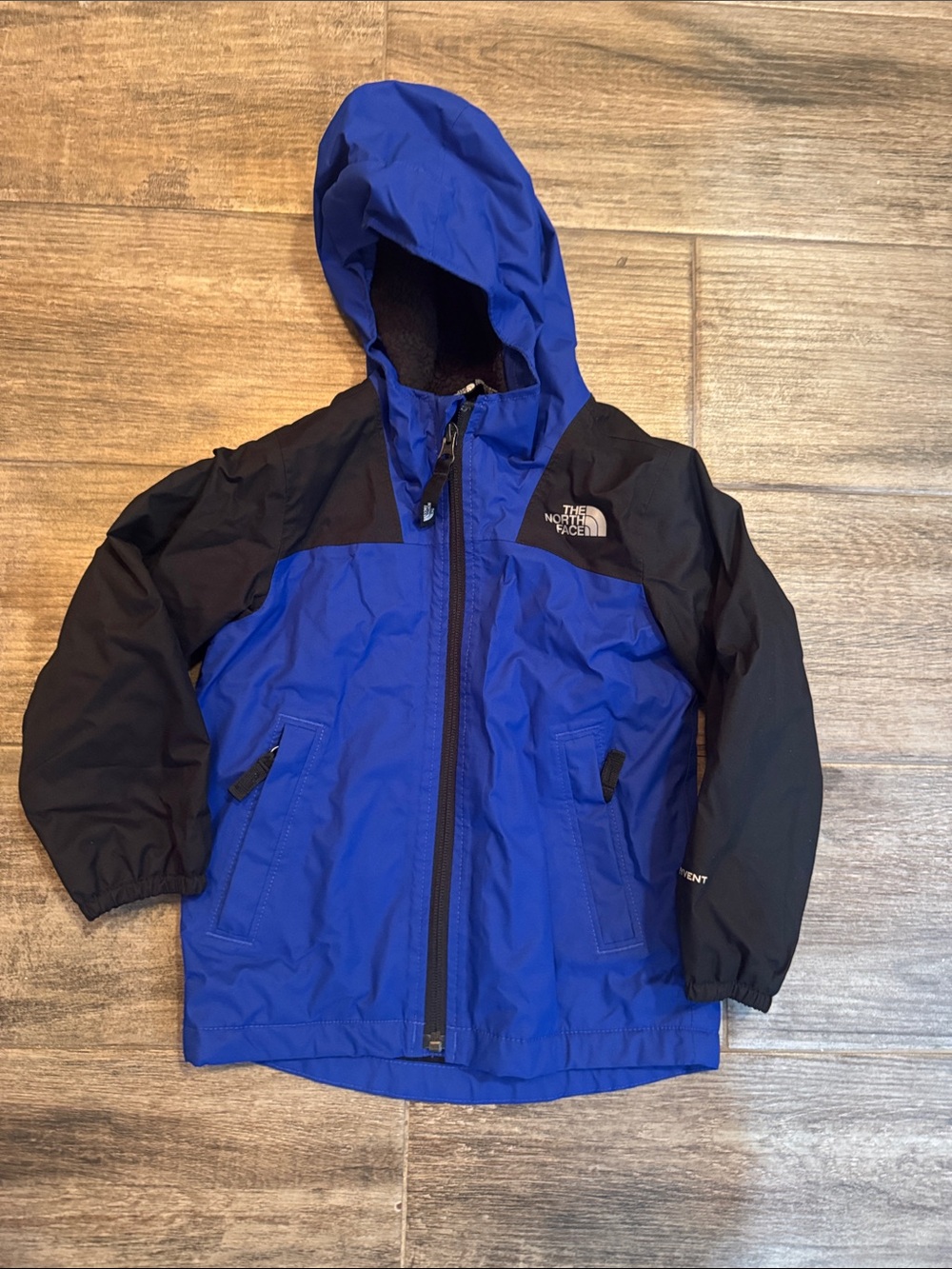 The North Face Royal Blue and Black Kids' Hooded coat